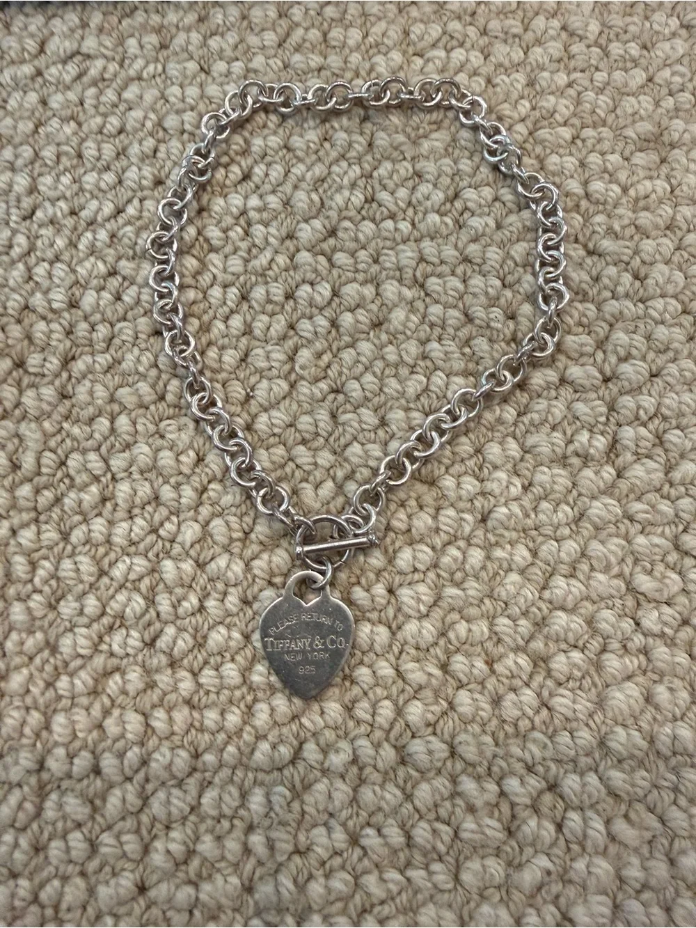 Tiffany & Co. Sterling Silver Heart Tag Toggle Necklace - Silver